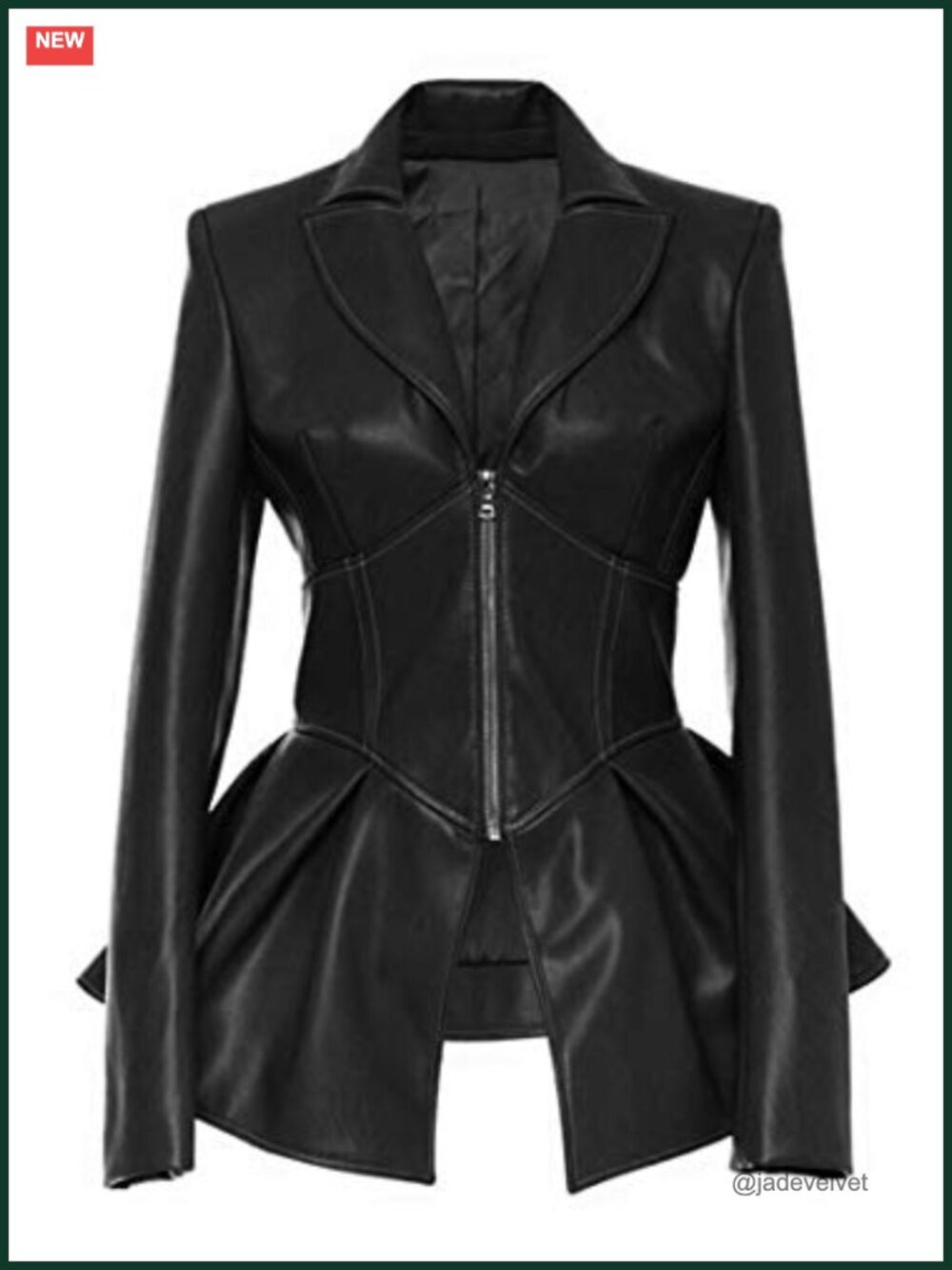 Faux Leather Moto Jacket Zip Up Long Sleeve Biker Coat